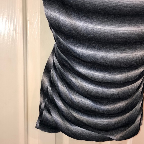 Black Stripe Shirred Waist Top - Picture 5 of 5